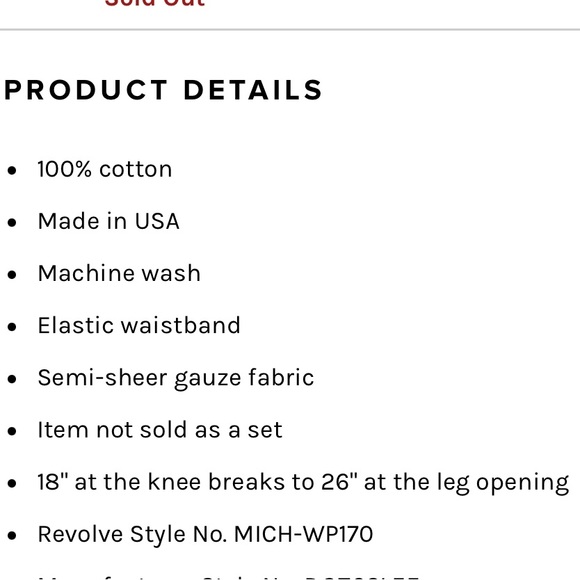 MICHAEL STARS NWOT ( SET)SIMONE GAUZE TUBE TOP and MICHAEL STARS GAUZE PANT - Picture 14 of 14